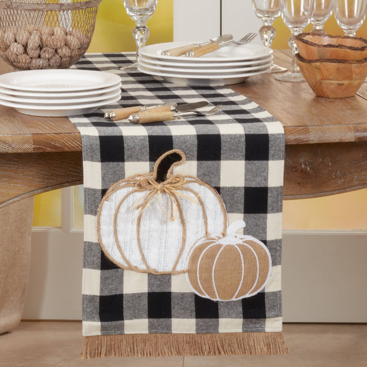 Buffalo Plaid Pumpkin Runner