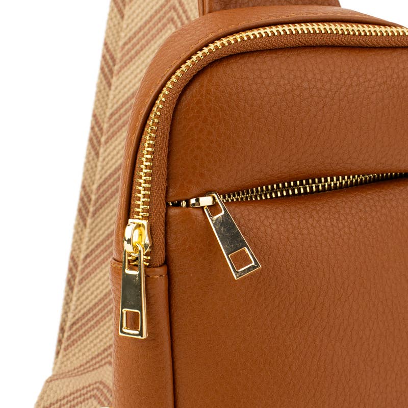 The Harlow |  Sling Bag with Chevron Strap | 3 Colors