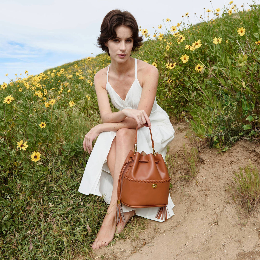 Janae Black Recycled Vegan Leather Top Handle Bag