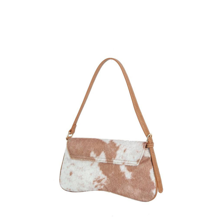 Cow Print Horsebit Flap Shoulder Bag
