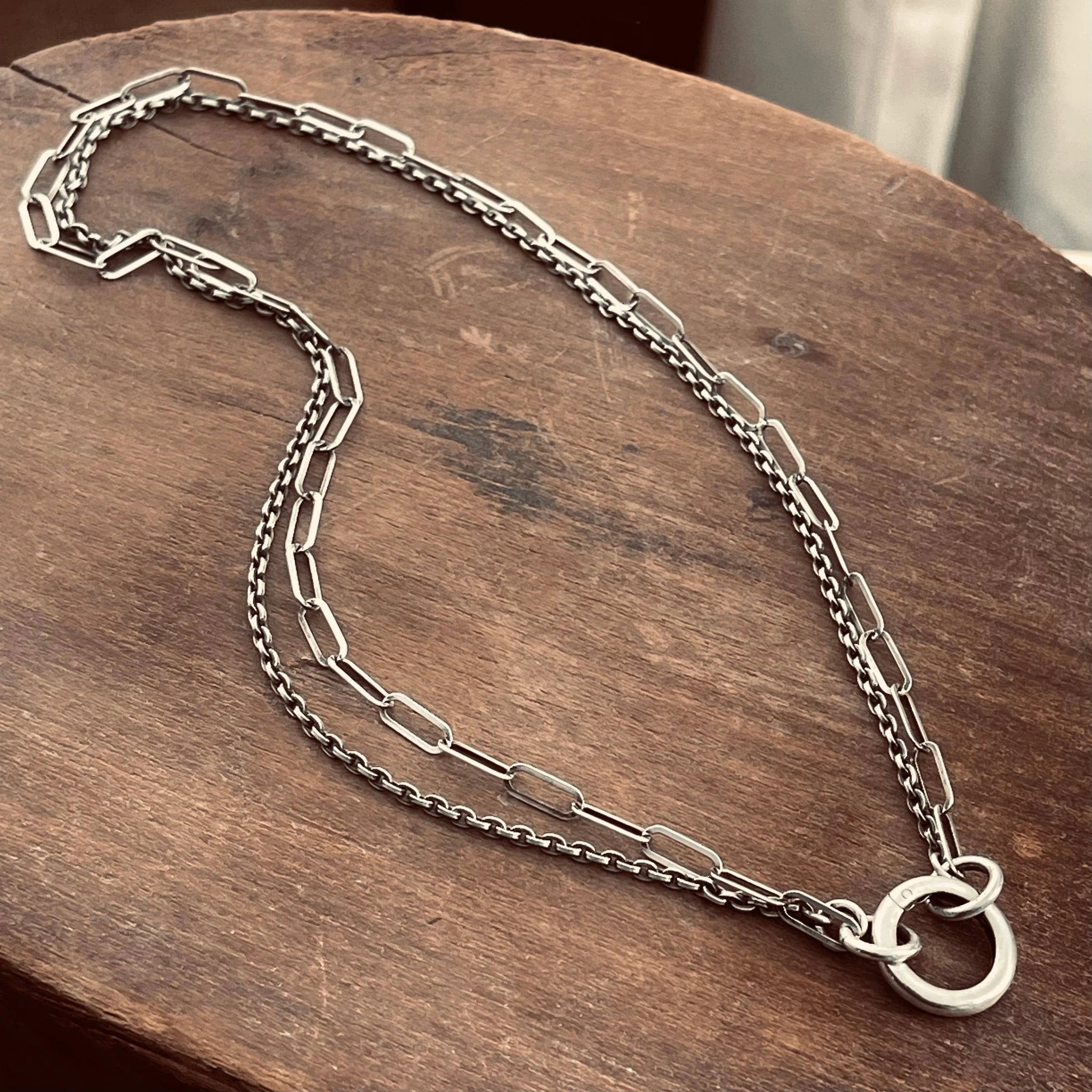 Sterling Silver Charm Chain - Double