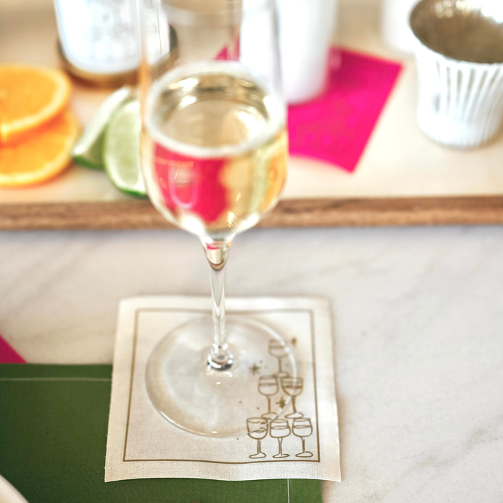 Golden Bubbles Cocktail Napkins