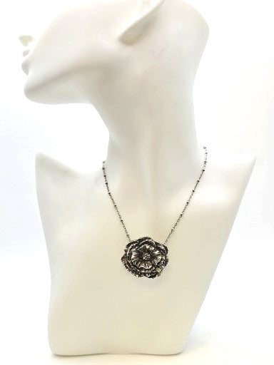 Sterling Silver Peony Necklace Heidi J Hale