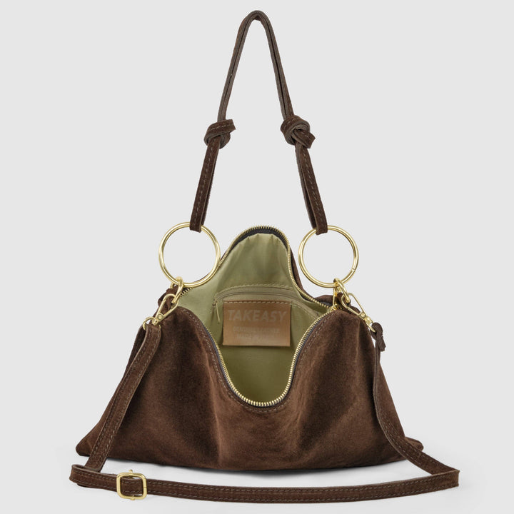 Italian Genuine Suede Shoulder Bag | Modena TAKEASY