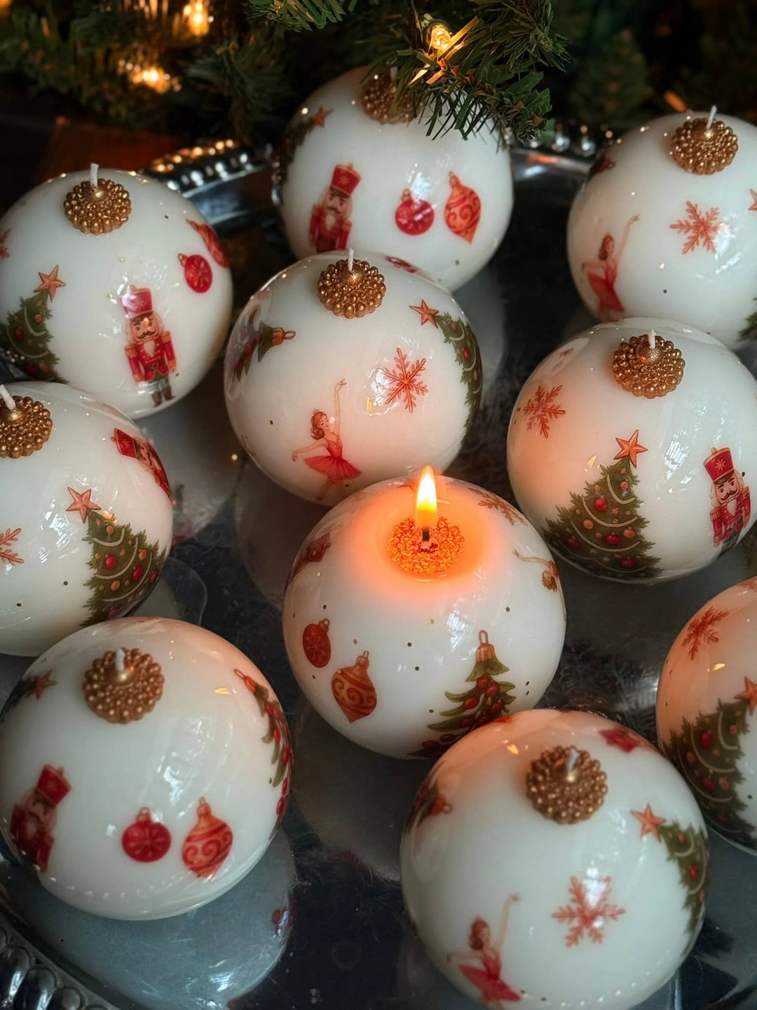 Vintage Style Christmas Candle Ornament: Holiday candle