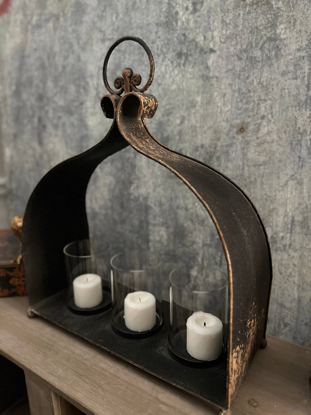 Cast Iron Triple Candleholder