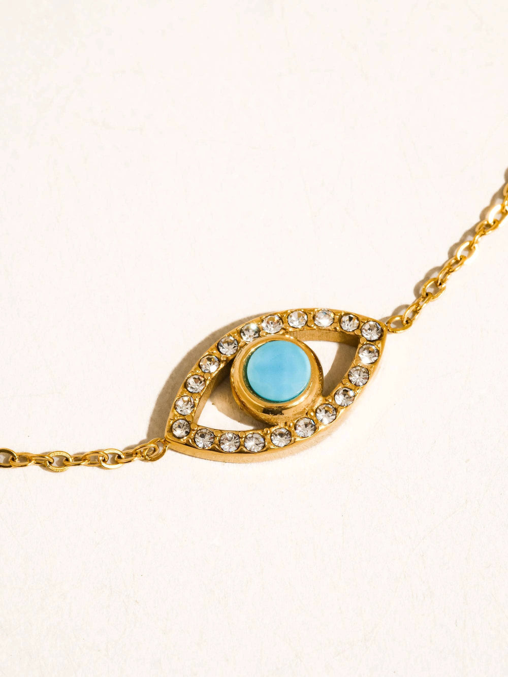 Celestine 18K Gold Non-Tarnish Evil Eye Chain Bracelet Flânerie by MAIQ