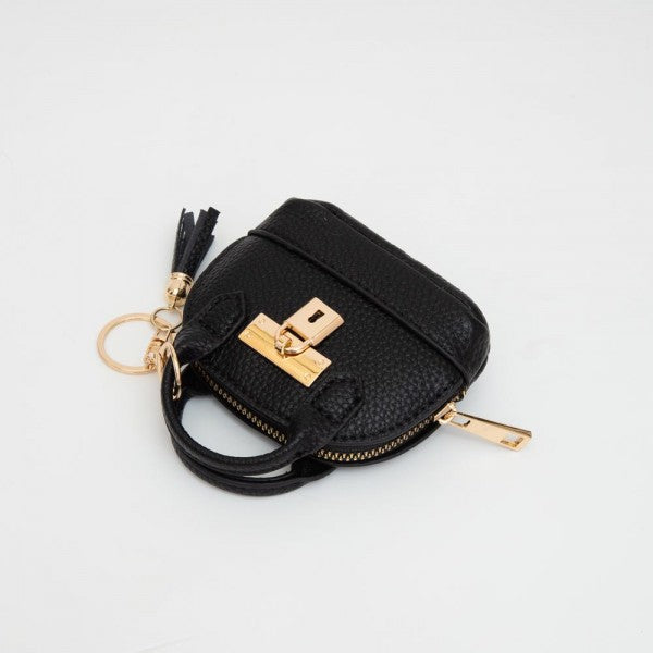 Mini Vegan Leather Purse Pouch Keychain