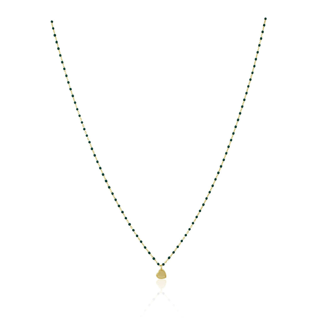 Elsa Mini Heart Necklace Green Sahira Jewelry Design