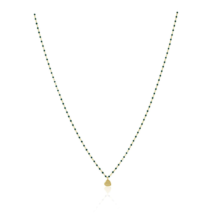 Elsa Mini Heart Necklace Green Sahira Jewelry Design
