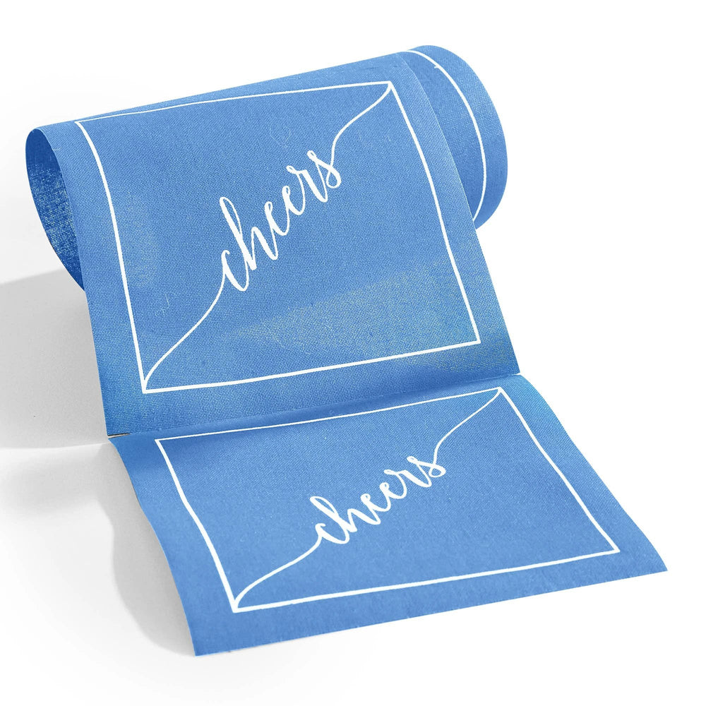 Cotton Cocktail Napkin Roll - Summer Dreaming White "Cheers" Entertaining Essentials Toasting With Tara