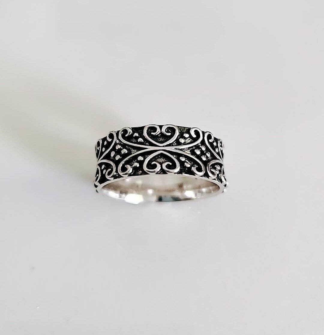 925 Sterling Silver with Oxidized Finish