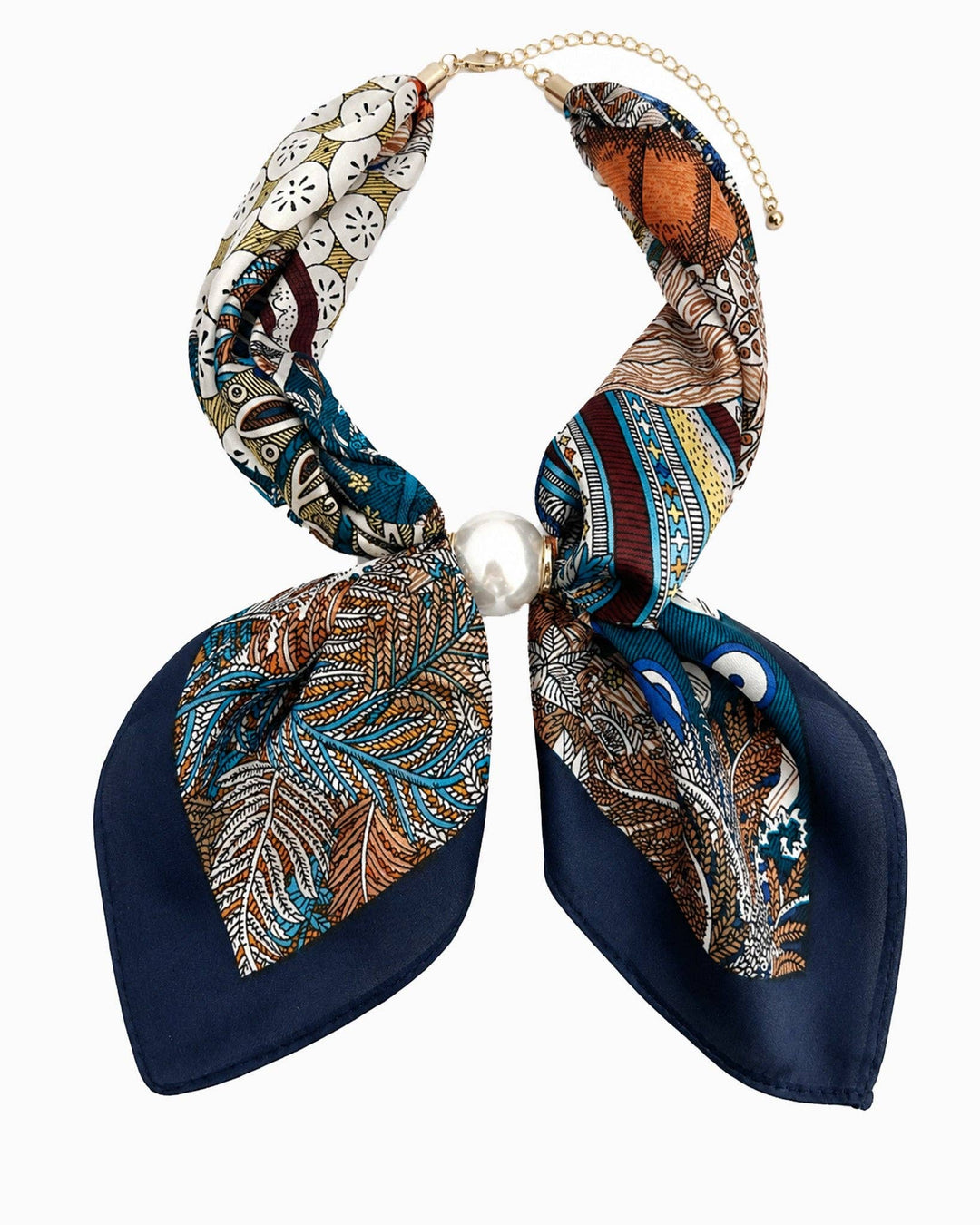 Pearl Accent Scarf Bow Necklace