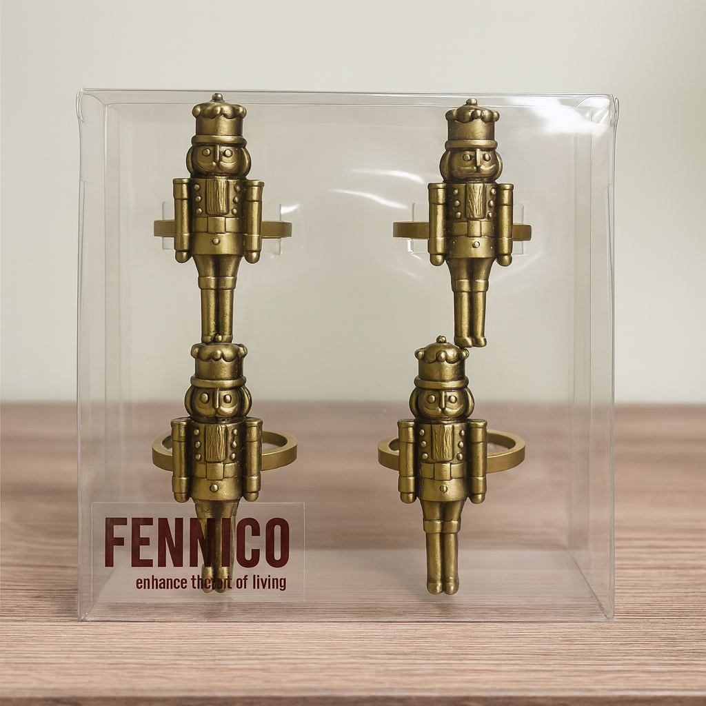 Bronze Nutcracker Napkin Rings – Set of 4