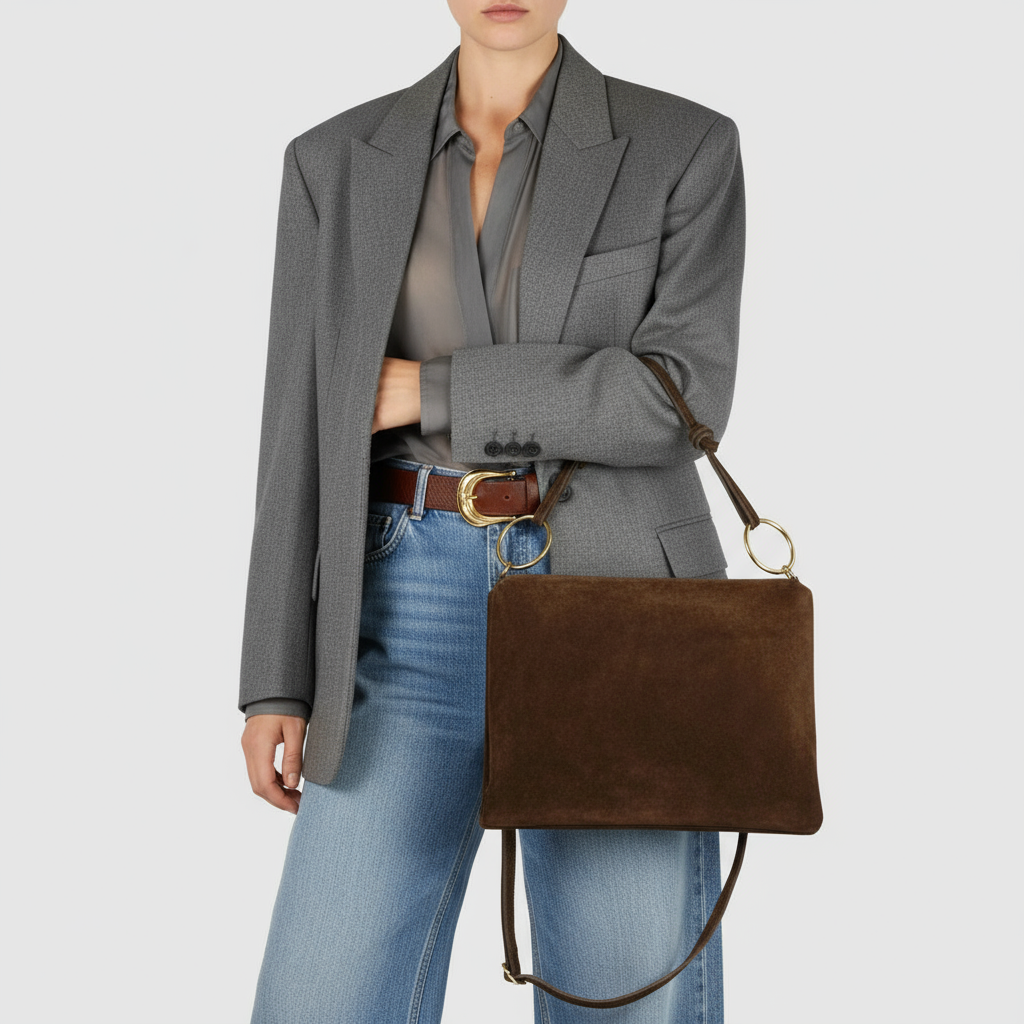 Italian Genuine Suede Shoulder Bag | Modena