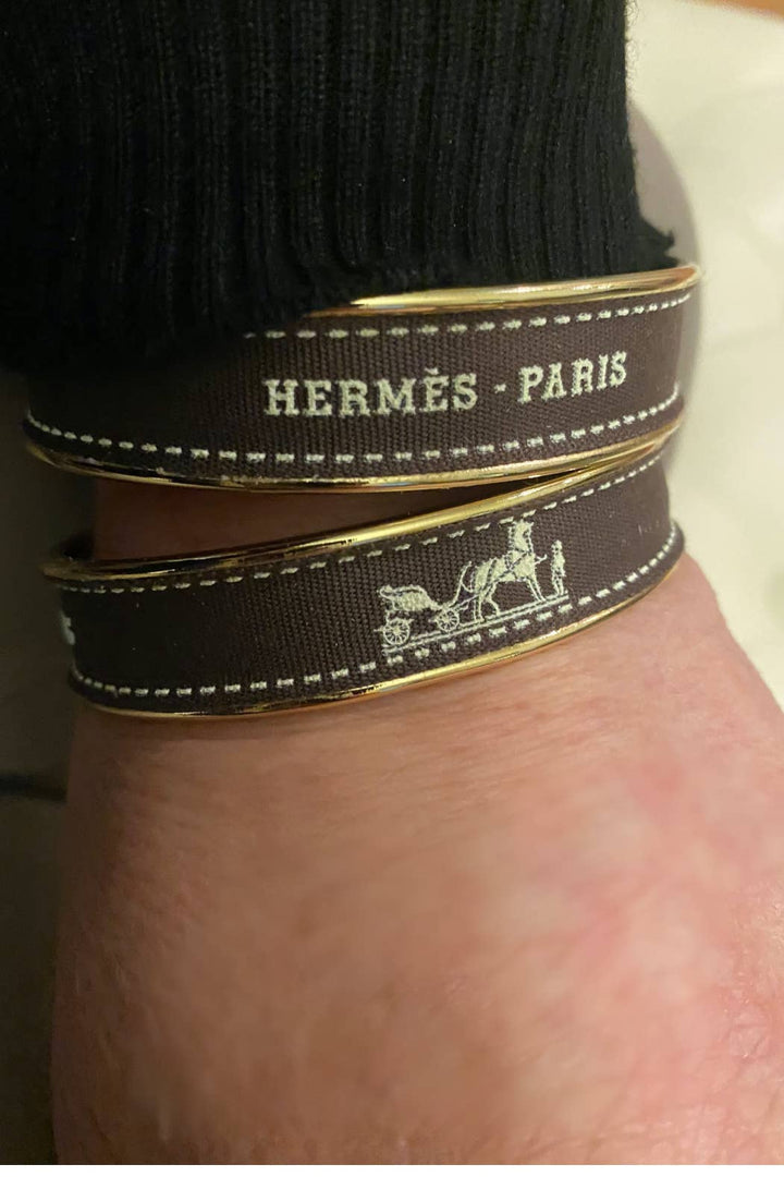 Brown Ribbon Cuff Bracelet