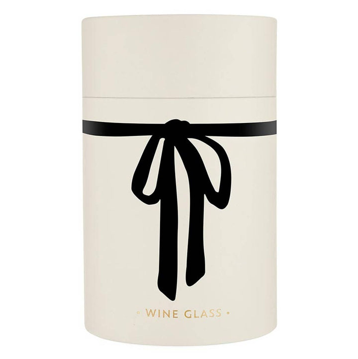Stemless Wine Glass - Black Bow