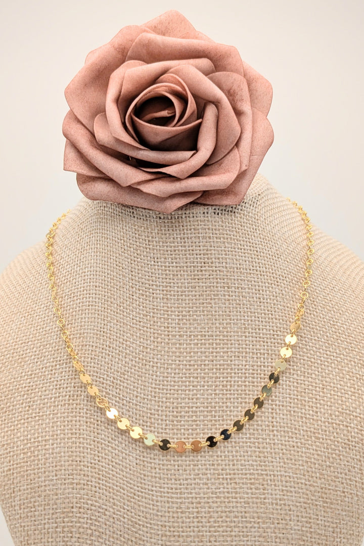 Luxe Sequin Disc Chain Necklace True by Kristy Jewelry