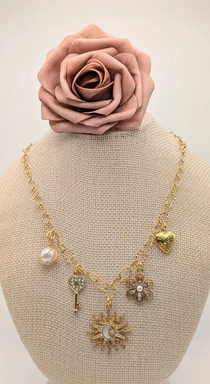 Becoming Her Charm Necklace - Gold Everyday Layering Piece Freely Cece LLC