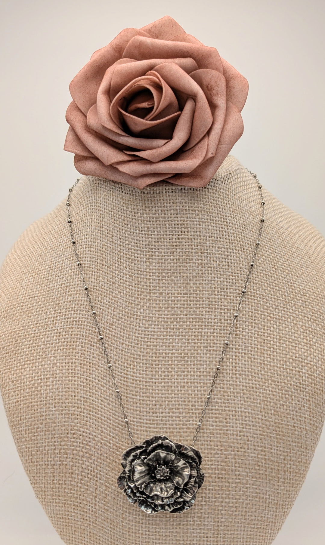 Sterling Silver Peony Necklace Heidi J Hale