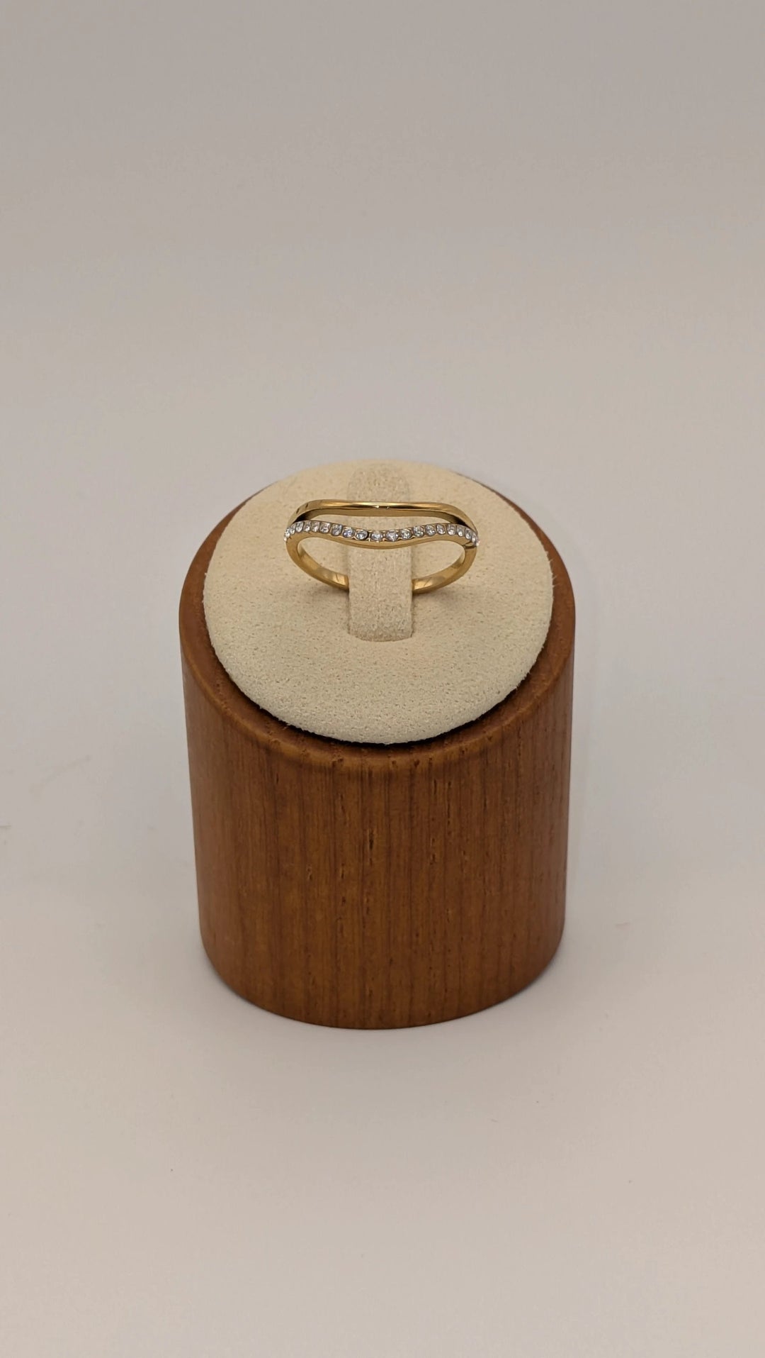 Orleans 18K Gold Non-Tarnish Layered V Rhinestone Ring Flânerie by MAIQ