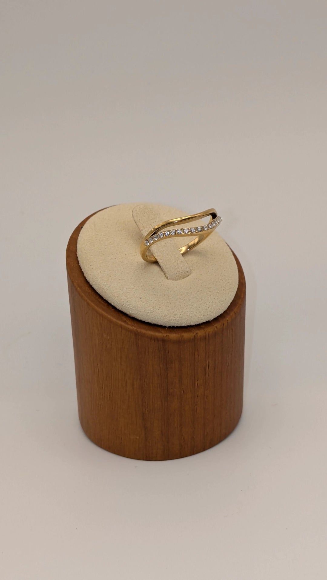 Orleans 18K Gold Non-Tarnish Layered V Rhinestone Ring Flânerie by MAIQ