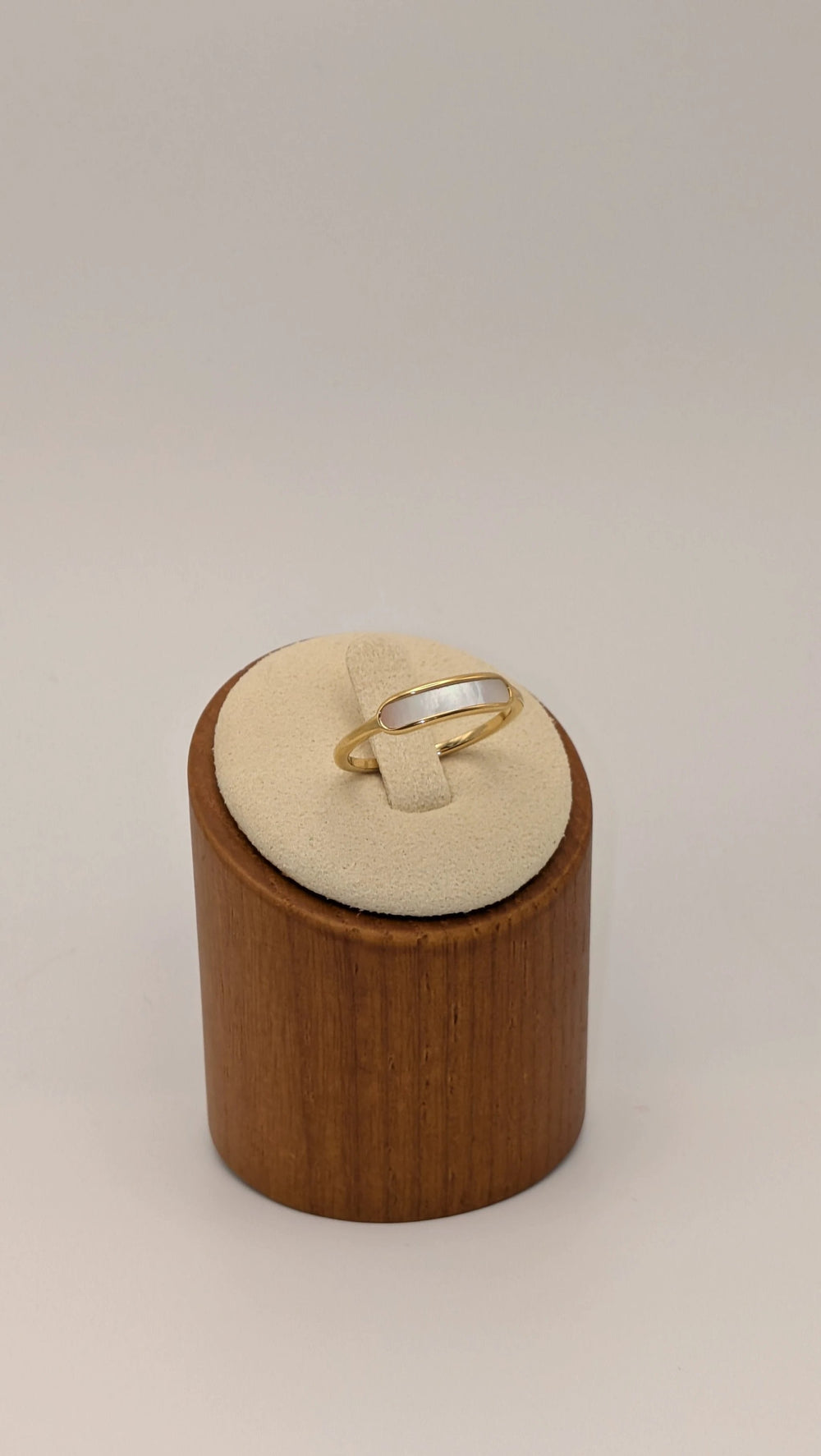 Dainty Mother of Pearl Ring - Slim Pearl Stacker Ring Blueyejewelry