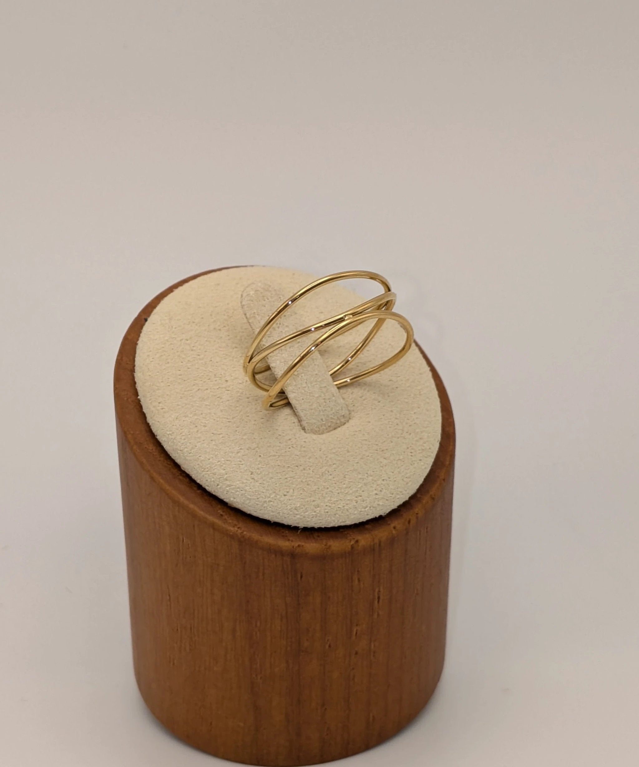 Layered Gold Wave Ring - Waterproof 18K PVD Stacking Ring Blueyejewelry