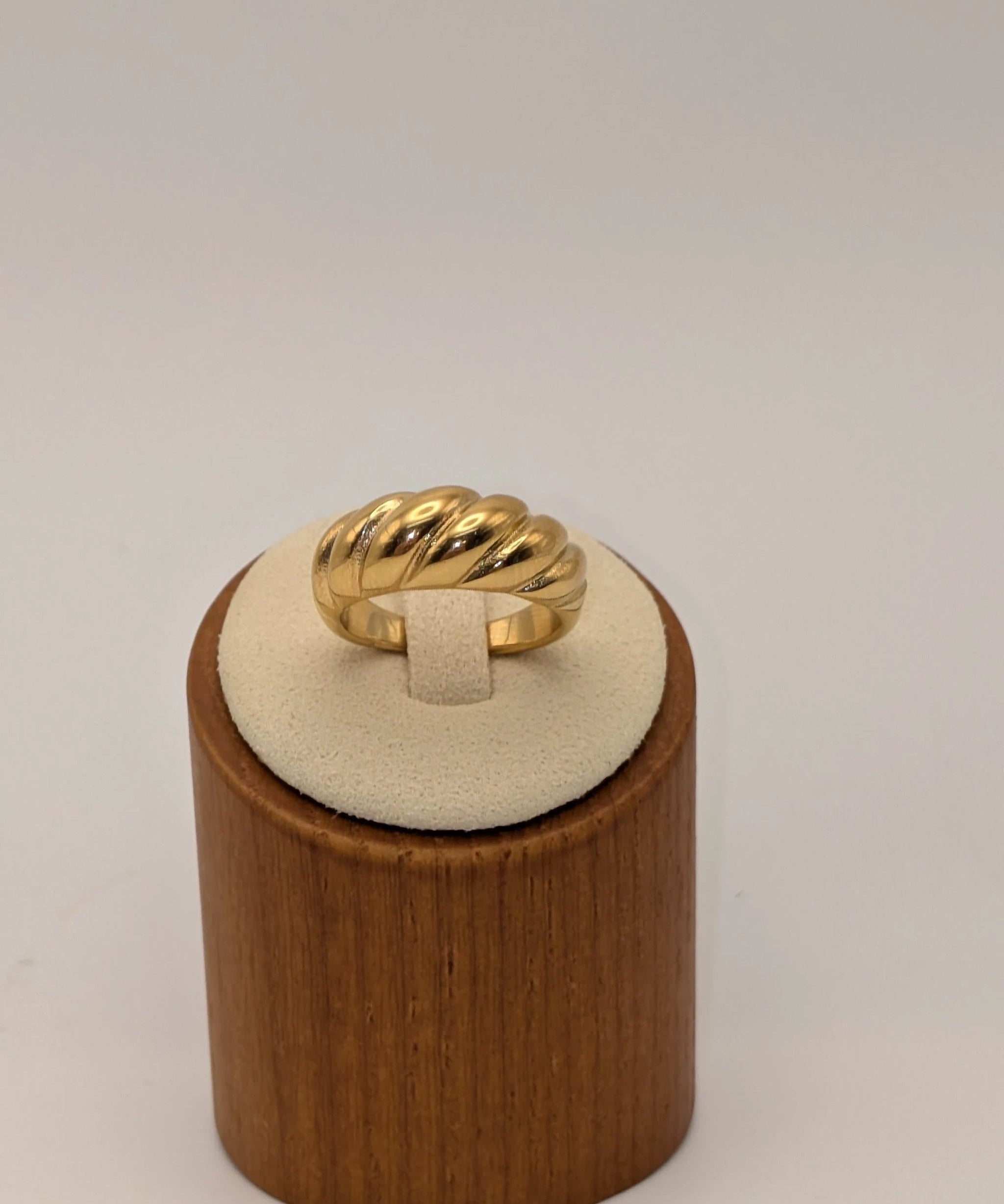 18K Gold Dome Rings - Chunky Stainless Steel Statement Set Blueyejewelry