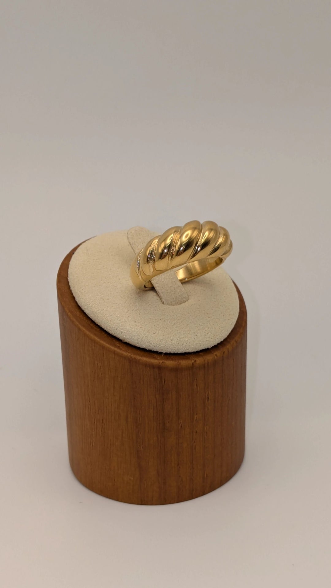 18K Gold Dome Rings - Chunky Stainless Steel Statement Set