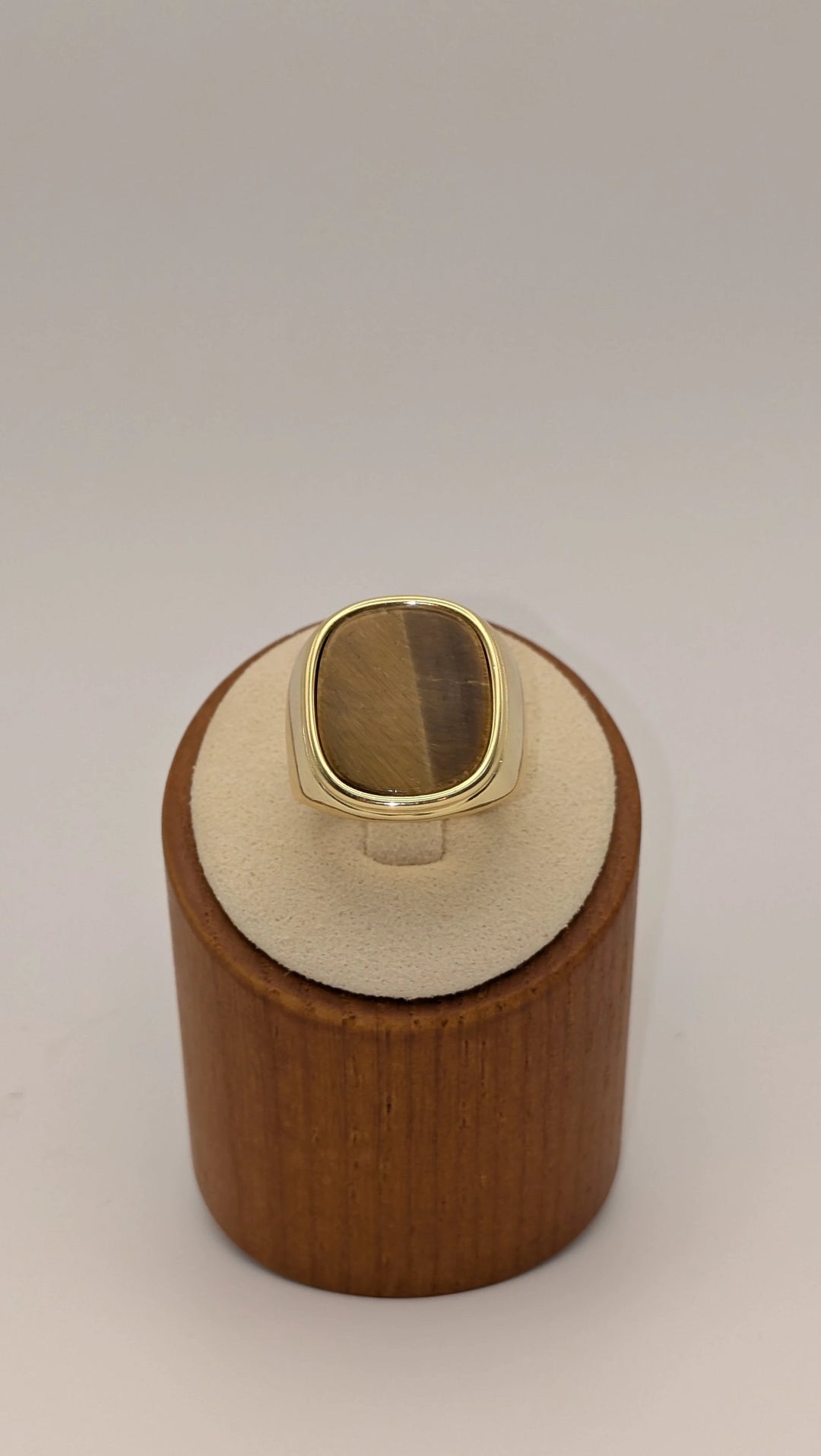 Tiger Eye Statement Ring - 18K Gold Natural Stone Ring Sahira Jewelry Design