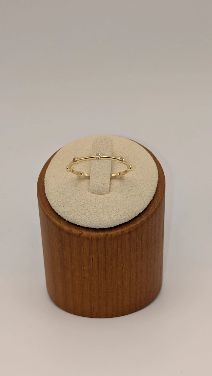 18k Gold Filled CZ Dots Infinity Band Ring GoldFi