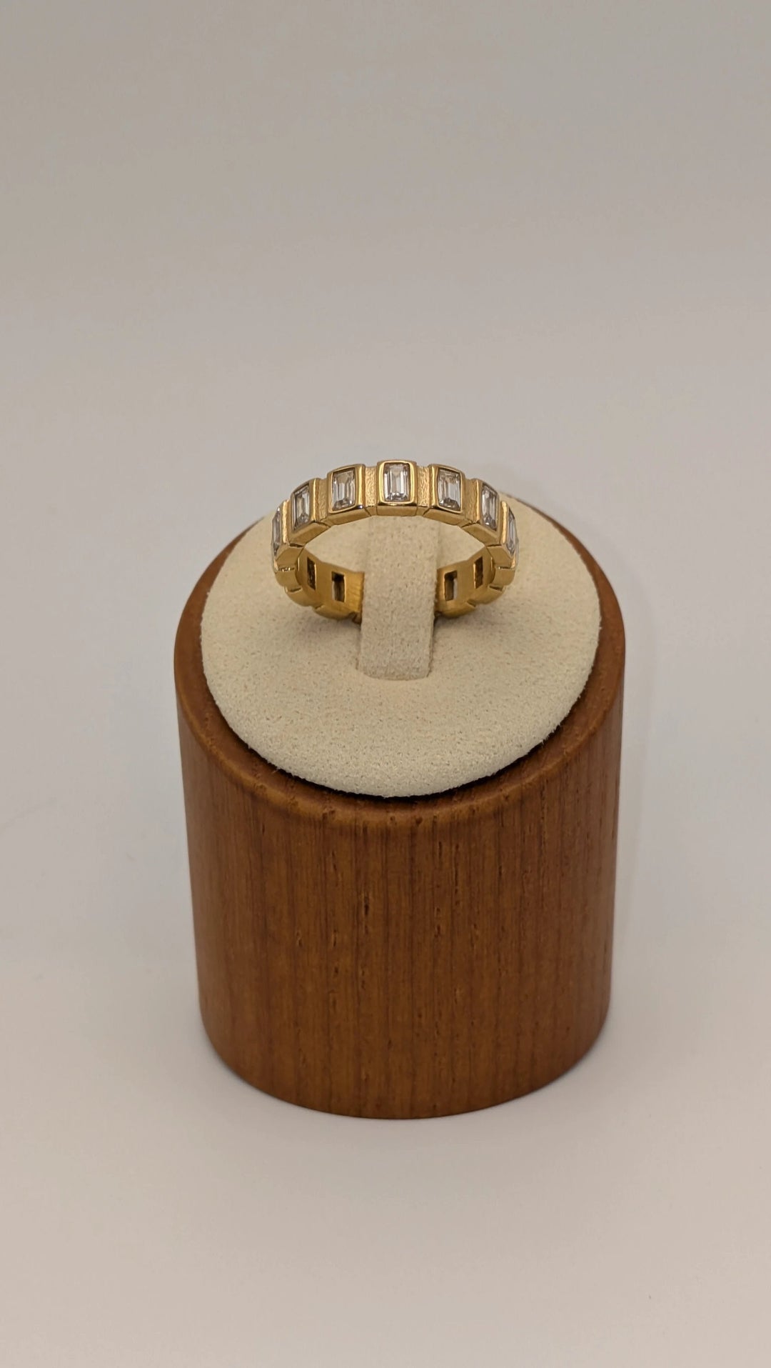 Sterling Rhinestone Ring - Gold Non-Tarnish Statement Ring Flânerie by MAIQ