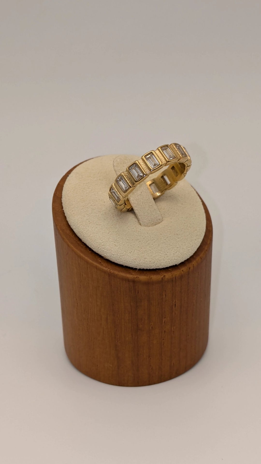 Sterling Rhinestone Ring - Gold Non-Tarnish Statement Ring Flânerie by MAIQ