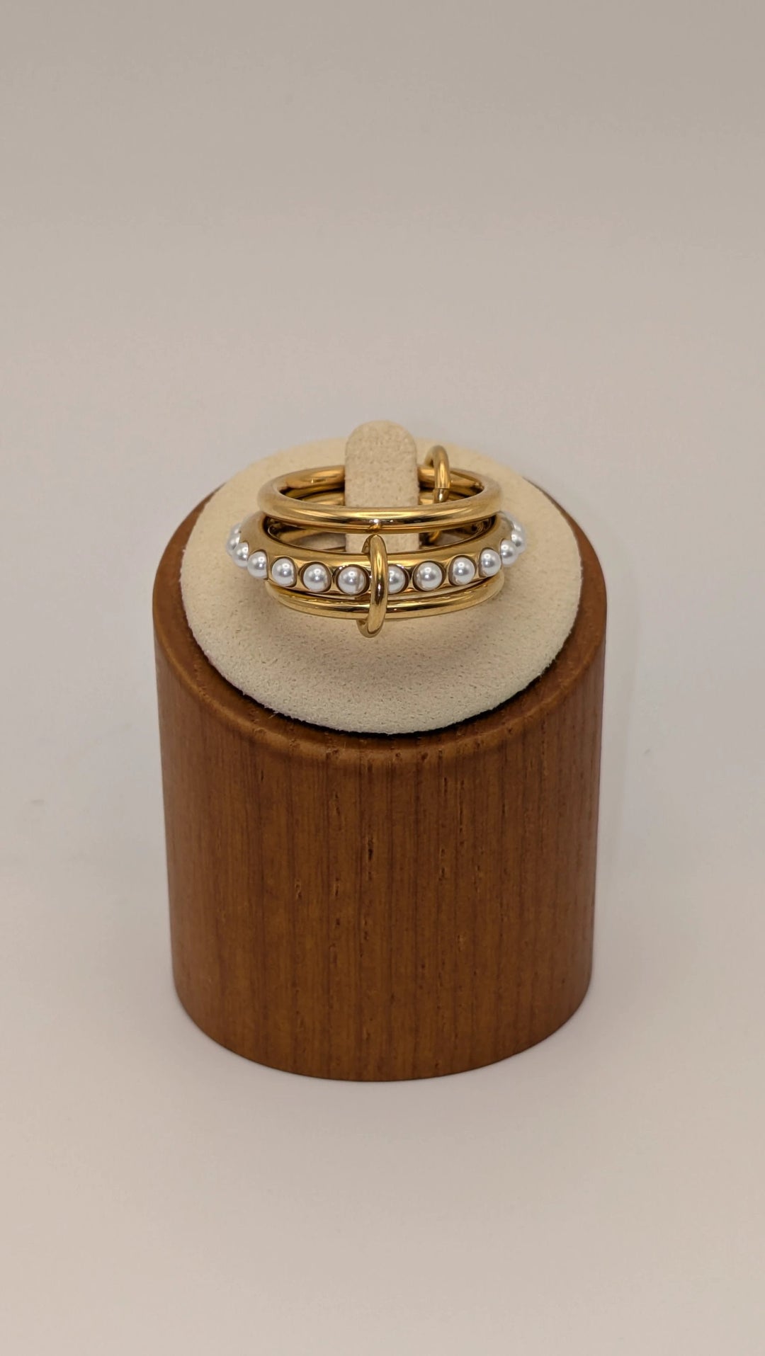Danton 18K Gold Non-Tarnish Multi Stack Pearl Band Ring Flânerie by MAIQ