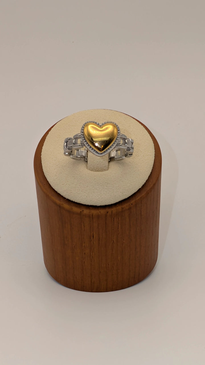 18K Gold Ring Square &amp; Heart Styles (Size 7) JOSSLYN by wall to wall