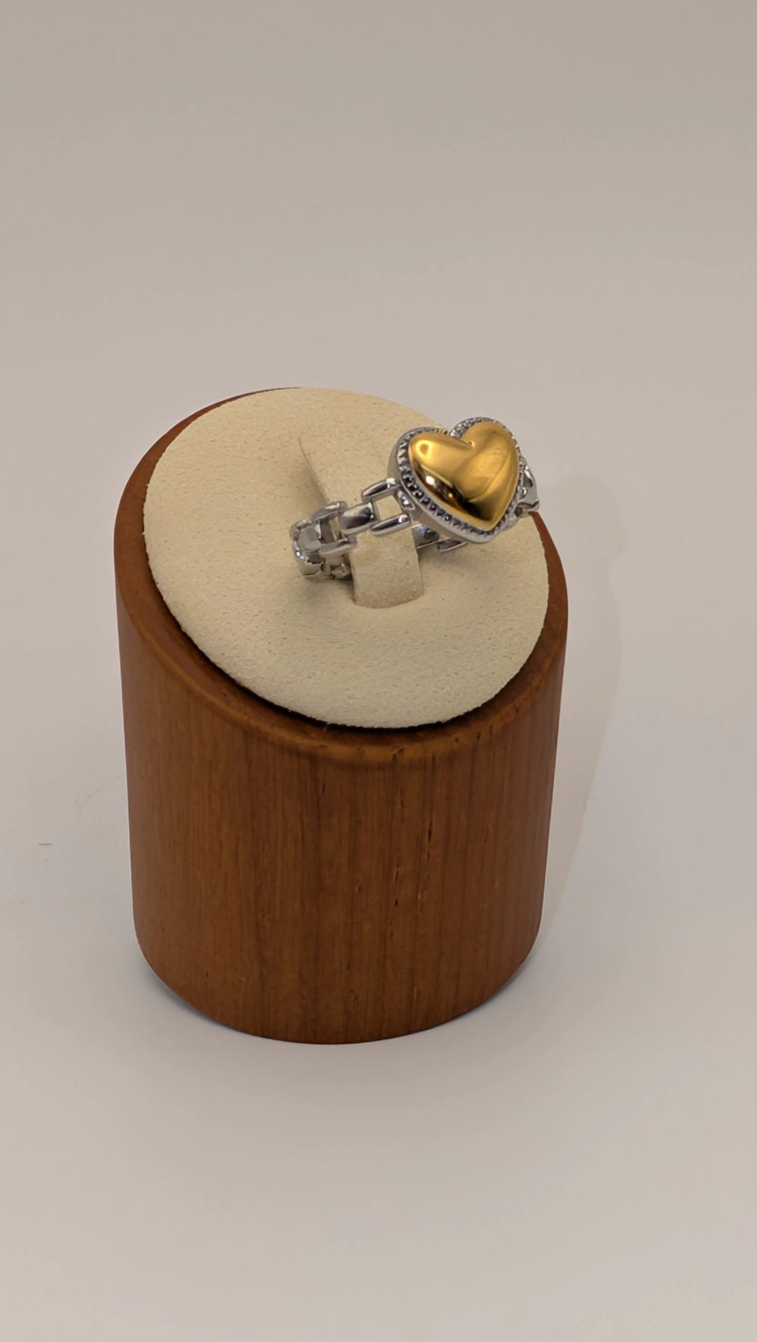 18K Gold Ring Square &amp; Heart Styles (Size 7) JOSSLYN by wall to wall