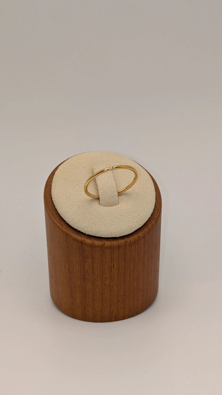 Dainty Gold Ring - Waterproof Thin Gold Band - Diamond Ring Blueyejewelry