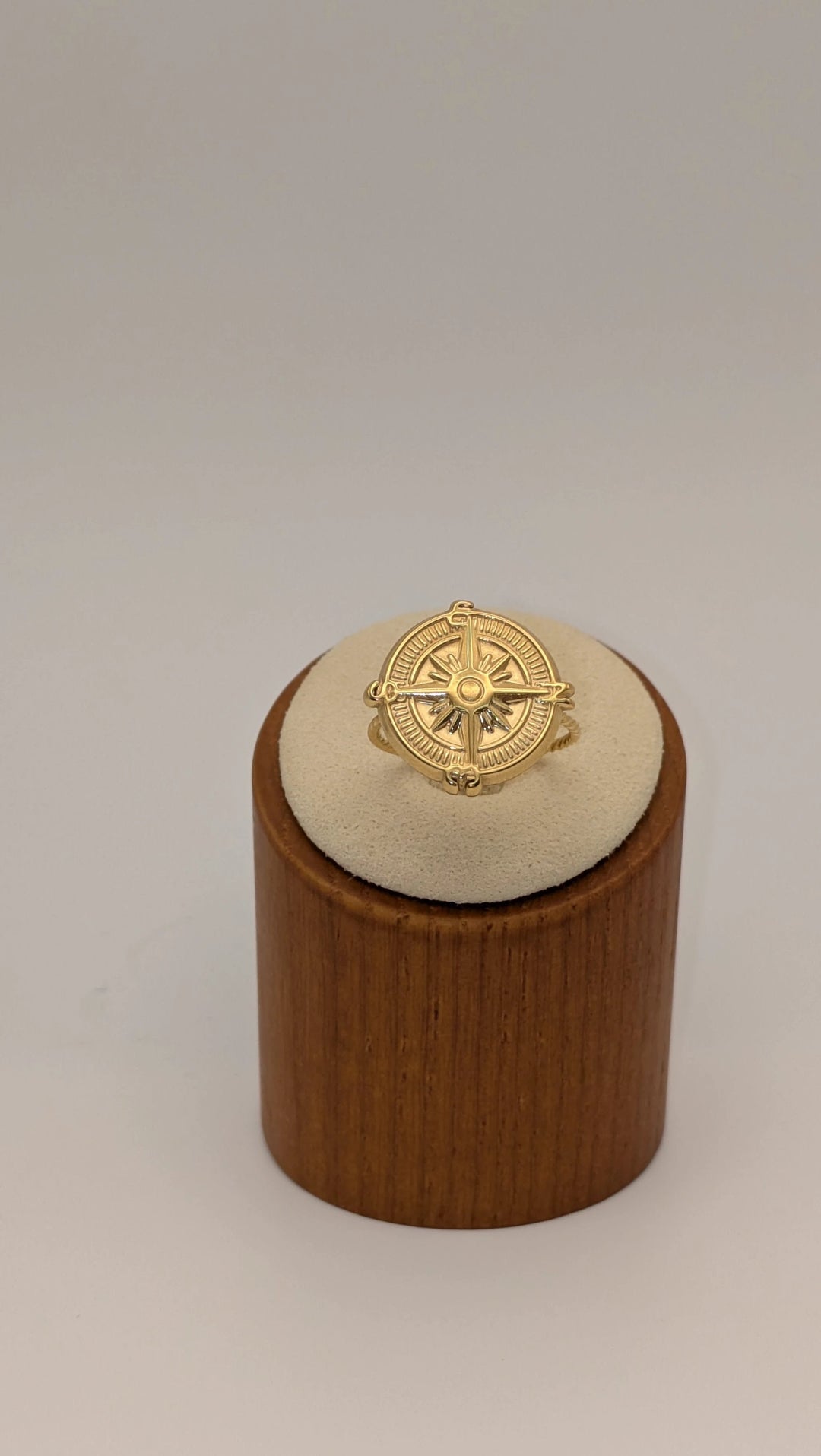 Compass Ring - 18K Gold Plated Stainless Steel Adjustable Intensity