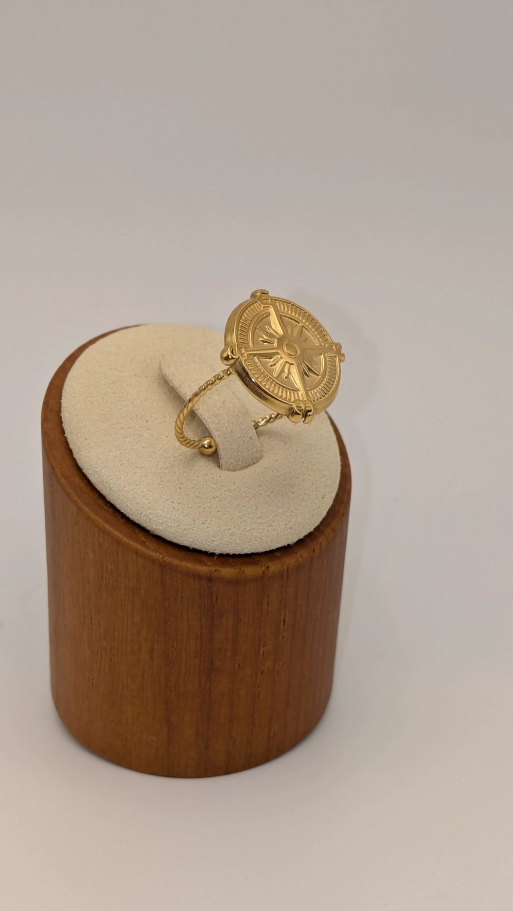 Compass Ring - 18K Gold Plated Stainless Steel Adjustable Intensity