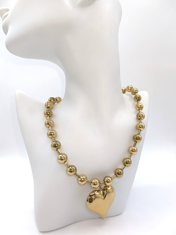 Bubble Heart Necklace - Water-Resistant Gold Statement Piece CHANSUTTPEARLS