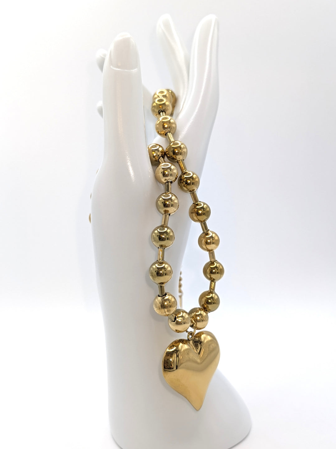 Bubble Heart Necklace - Water-Resistant Gold Statement Piece CHANSUTTPEARLS