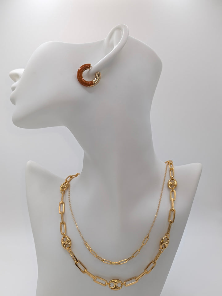 Odessa 18K Gold Vintage Enamel Hoop Earrings Flânerie by MAIQ