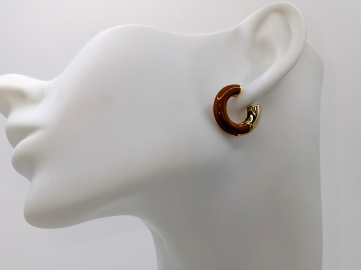 Odessa 18K Gold Vintage Enamel Hoop Earrings Flânerie by MAIQ