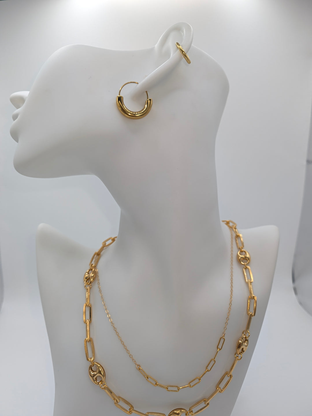 Mackenzie Gold U-Shape Hoop Earrings Flânerie by MAIQ