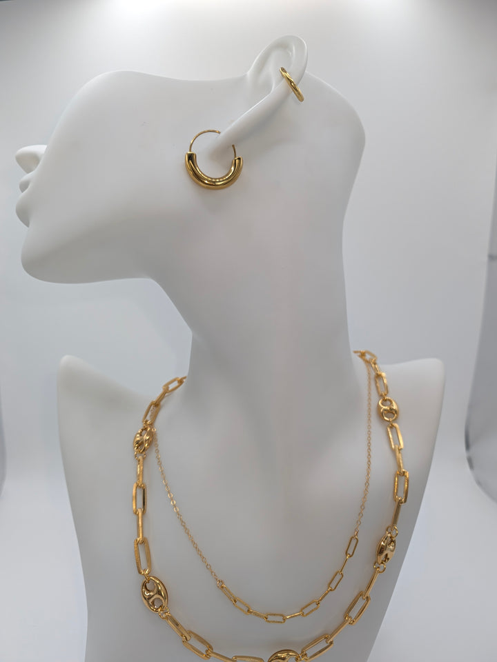 Mackenzie Gold U-Shape Hoop Earrings Flânerie by MAIQ