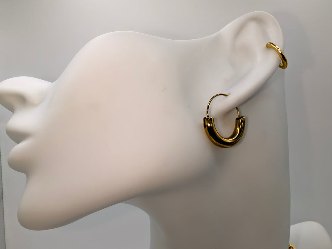 Mackenzie Gold U-Shape Hoop Earrings Flânerie by MAIQ