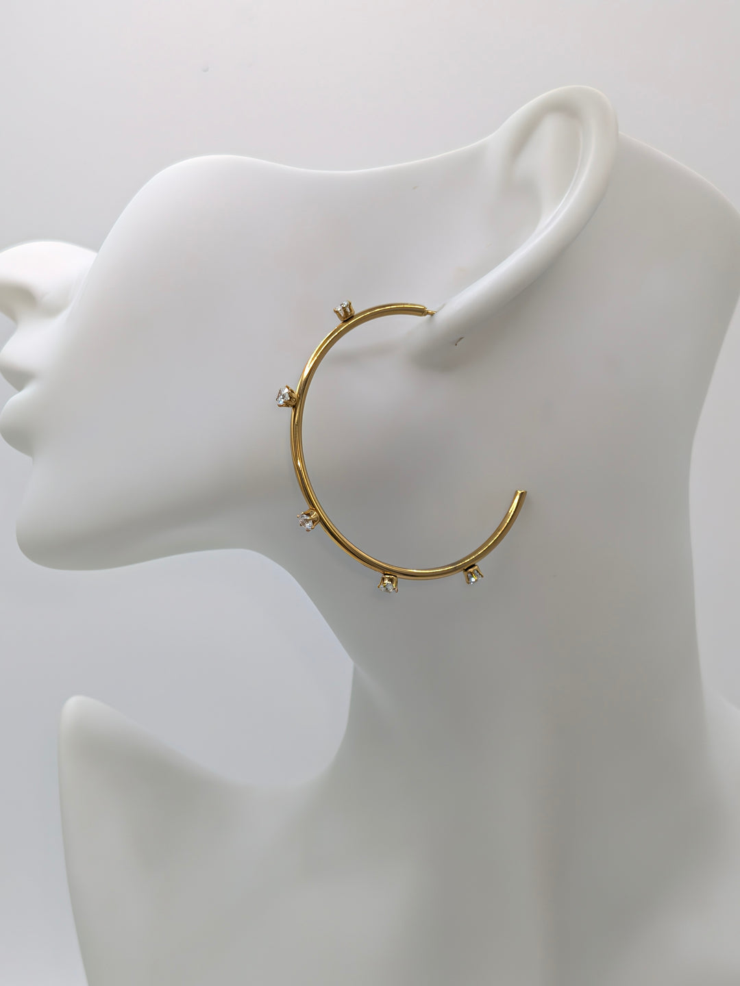 Aster Gold CZ Hoop Earrings Sahira Jewelry Design