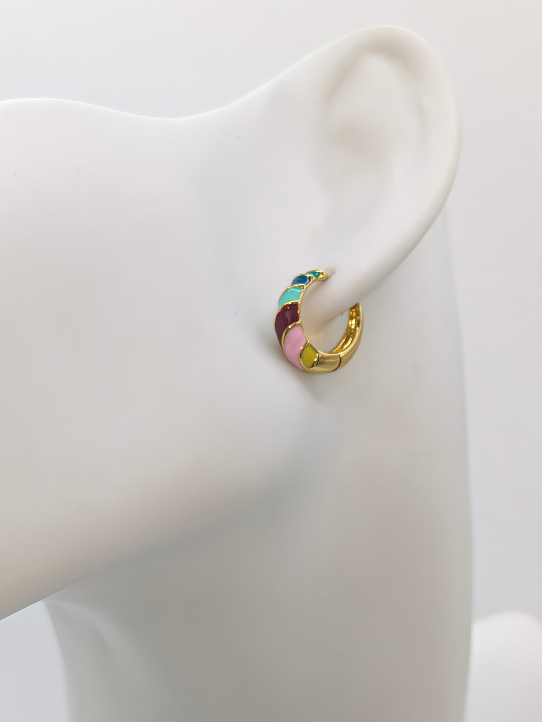 Paloma 18K Gold Colorful Striped Hoop Earring Flânerie by MAIQ