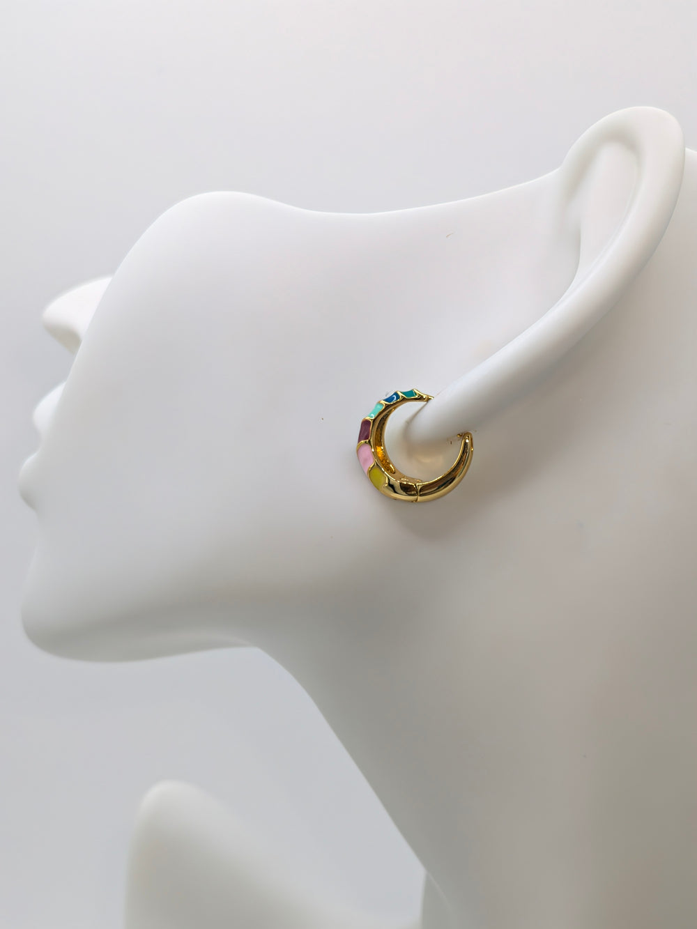Paloma 18K Gold Colorful Striped Hoop Earring Flânerie by MAIQ